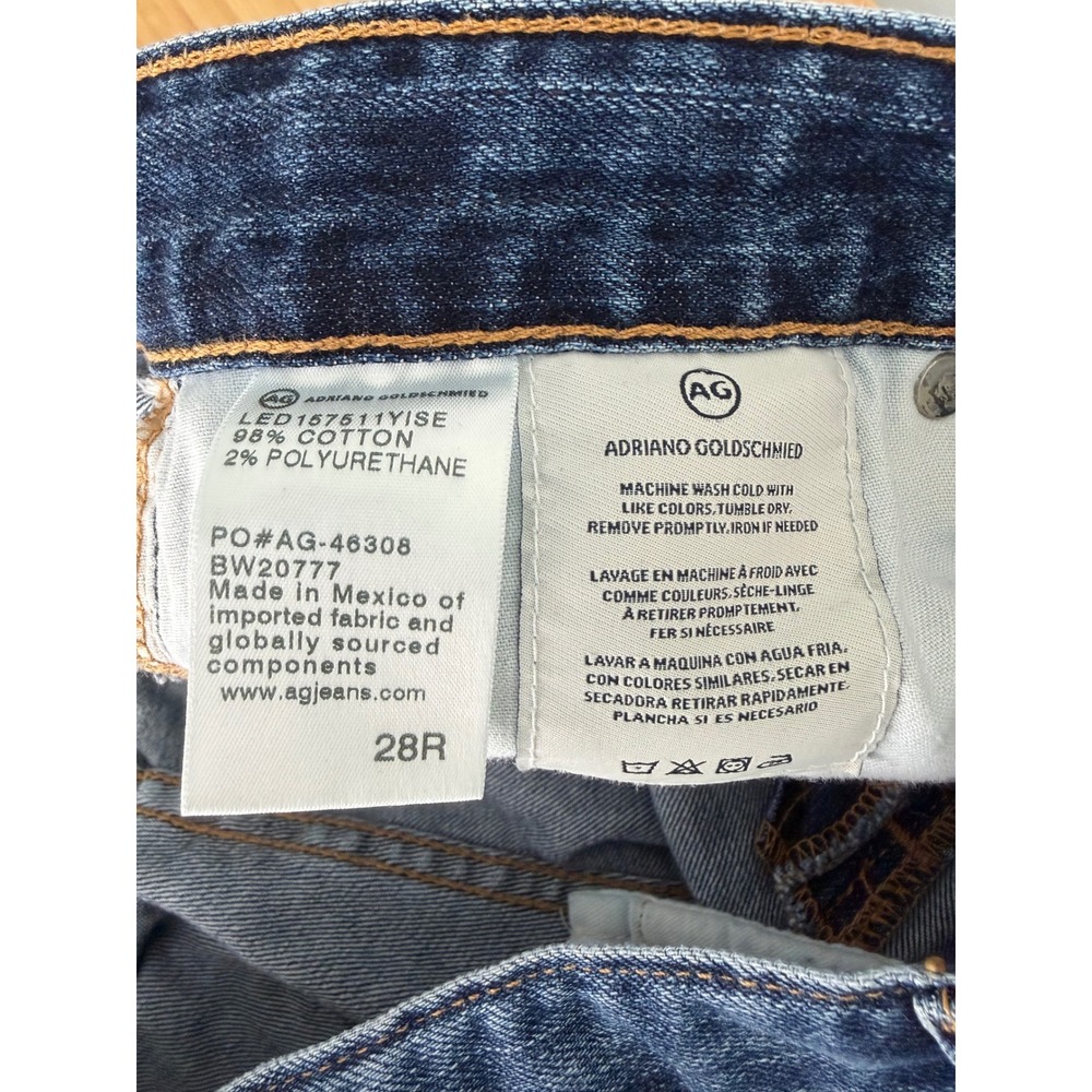 AG Adriano Goldschmied The Ex-Boyfriend Slim Distressed Womens 28R Blue - Picture 6 of 9